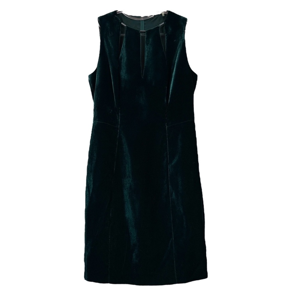 Elie Tahari Jemra Velvet Velour Keyhole Cocktail Evening Dress Green Size US 4